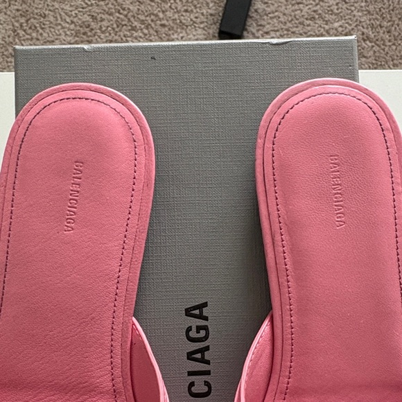 Balenciaga cagole💕💕💕 Pink Leather Slide Sandals sz 39 - Picture 3 of 9